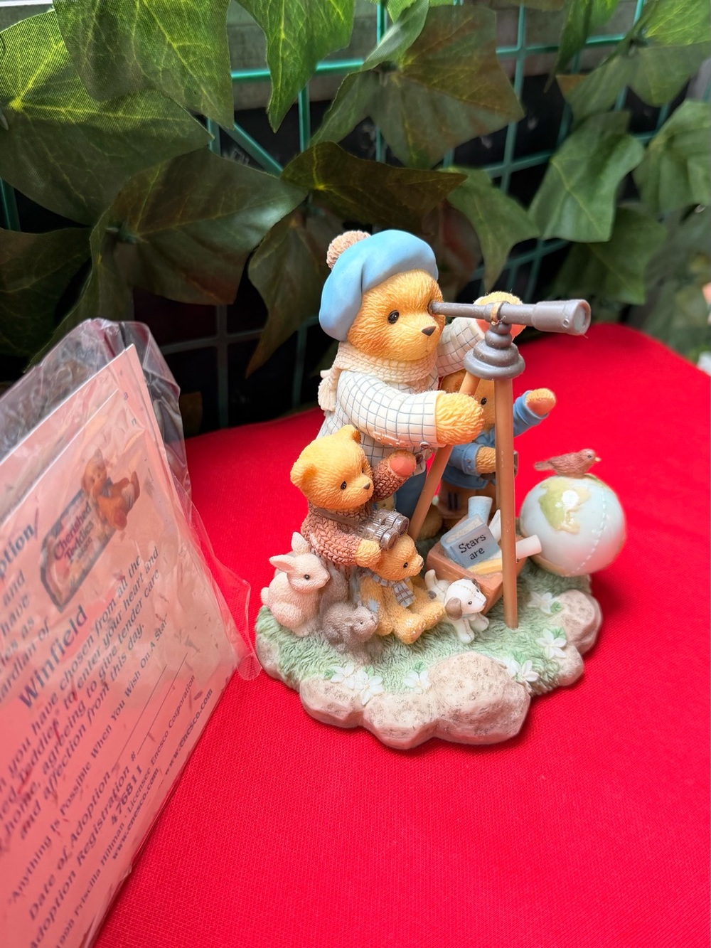 Cherished Teddies Explorer Bear Figurine - Blue and Cream